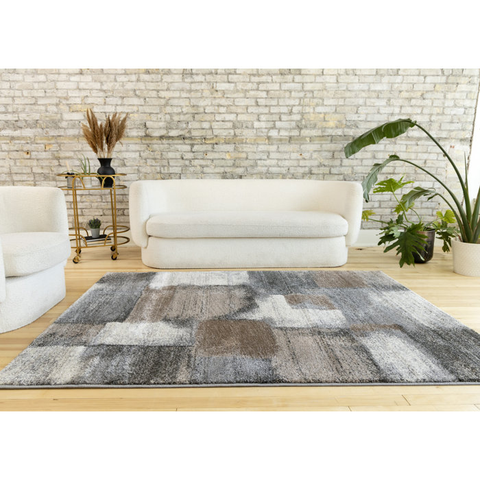The Twillery Co.® Menoher Abstract Gray/Brown Area Rug & Reviews Wayfair